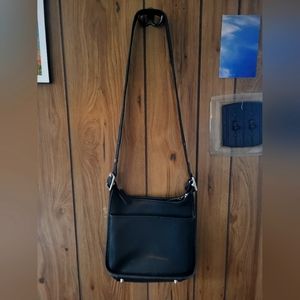 Black vintage leather Coach crossbody